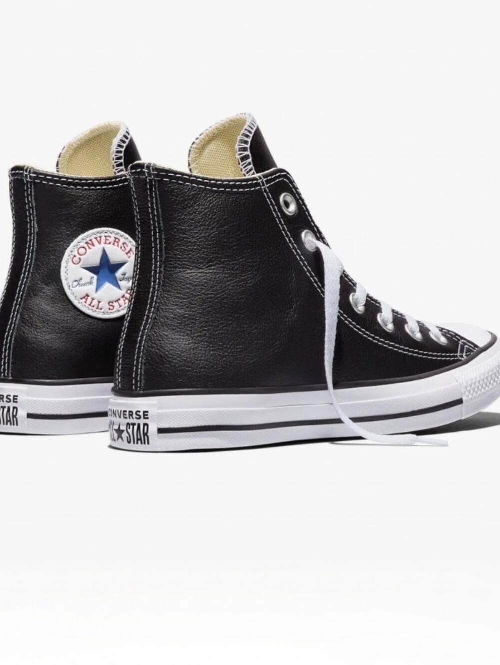Converse Black Leather High-Top Sneakers